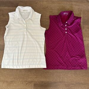 Women’s Nike Dri-Fit Golf Polo Sleeveless Shirts - White and Magenta Small (4-6)